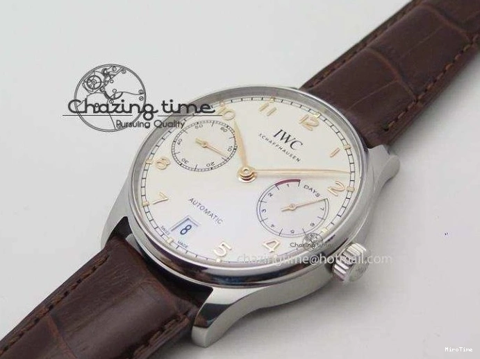 MIROTIME 1228 MoistureWicking Portuguese Real PR IW500704 ZF 1:1 Best Edition On Brown Leather Strap A52010 V 7311
